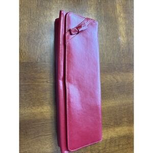 Vintage Red Leather Clutch Purse